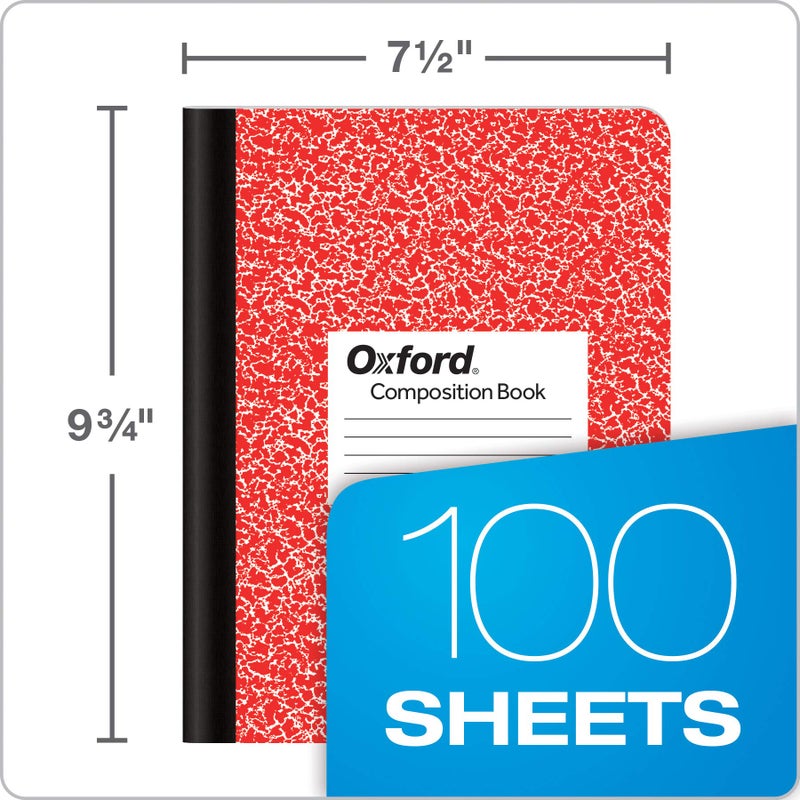 TOPS Oxford Composition Notebooks, Wide Ruled Paper, 9-3/4" x 7-1/2", Assorted Marble Covers, 100 Sheets, 12 per Pack, Colors May Vary (63794) - Image 2